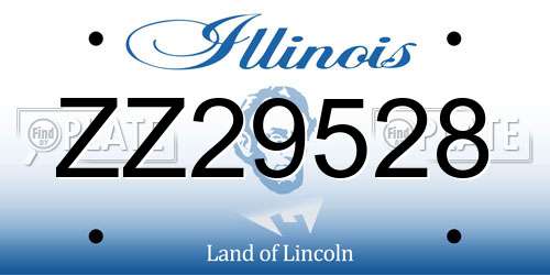 ZZ29528 Illinois License Plate