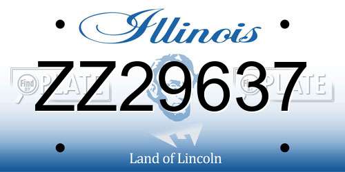 ZZ29637 Illinois License Plate