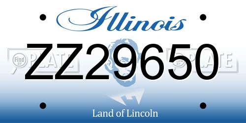 ZZ29650 Illinois License Plate