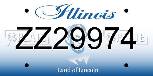 ZZ29974 Illinois License Plate