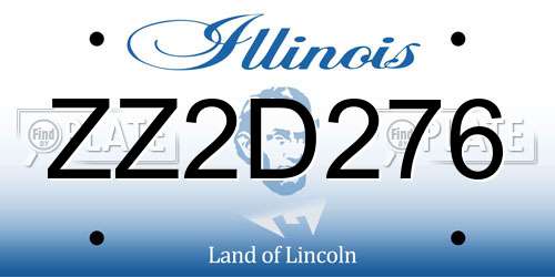 ZZ2D276 Illinois License Plate
