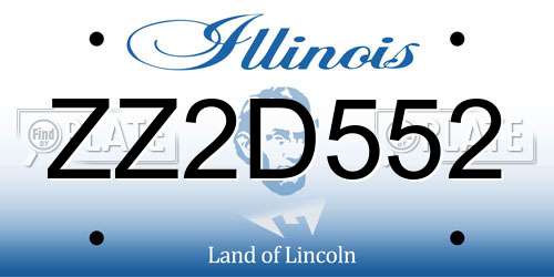 ZZ2D552 Illinois License Plate