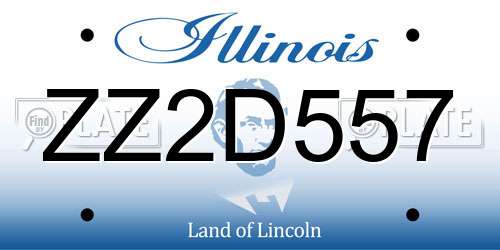 ZZ2D557 Illinois License Plate