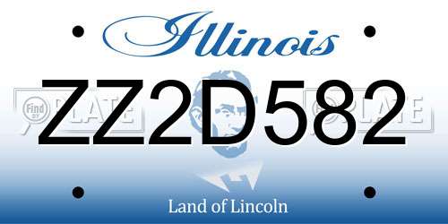 ZZ2D582 Illinois License Plate