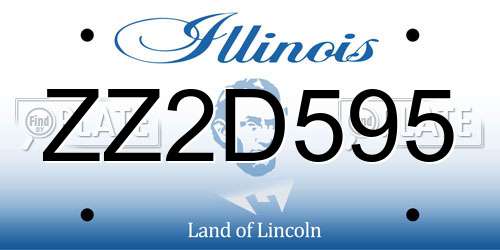 ZZ2D595 Illinois License Plate