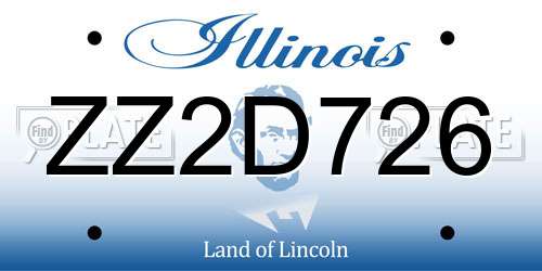 ZZ2D726 Illinois License Plate