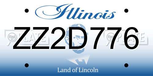 ZZ2D776 Illinois License Plate
