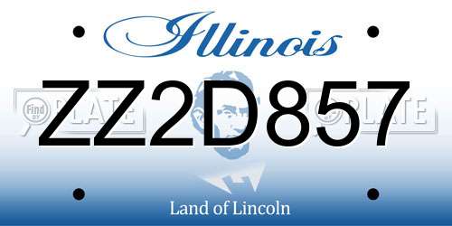 ZZ2D857 Illinois License Plate