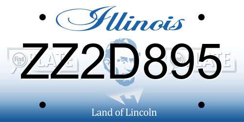 ZZ2D895 Illinois License Plate