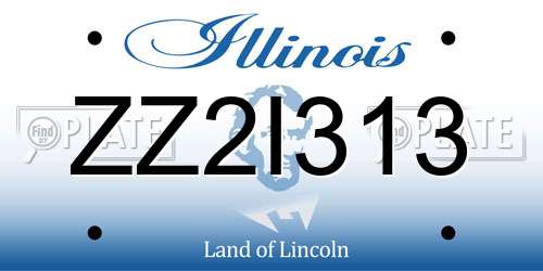ZZ2I313 Illinois License Plate