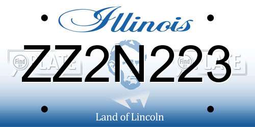 ZZ2N223 Illinois License Plate