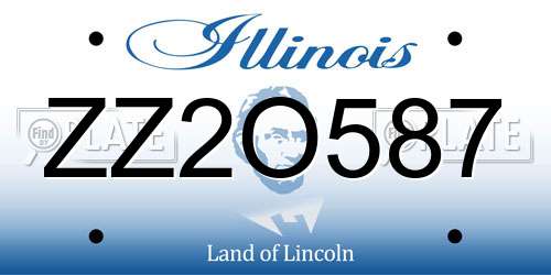 ZZ2O587 Illinois License Plate