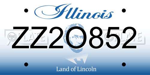 ZZ2O852 Illinois License Plate