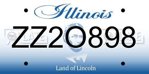 ZZ2O898 Illinois License Plate