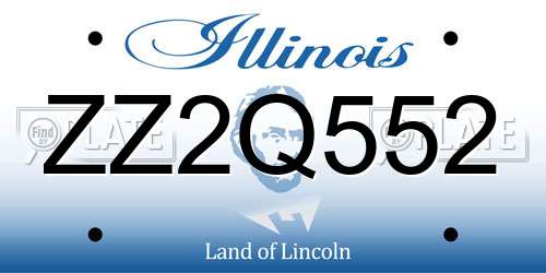 ZZ2Q552 Illinois License Plate