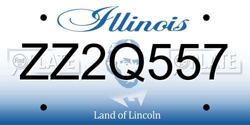 ZZ2Q557 Illinois License Plate