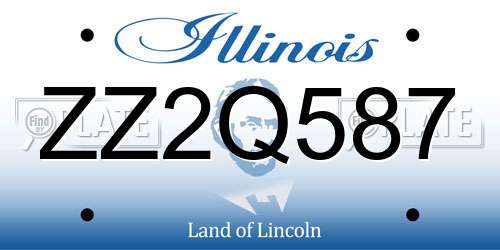 ZZ2Q587 Illinois License Plate