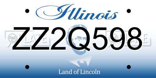 ZZ2Q598 Illinois License Plate