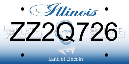 ZZ2Q726 Illinois License Plate