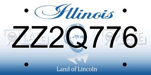 ZZ2Q776 Illinois License Plate