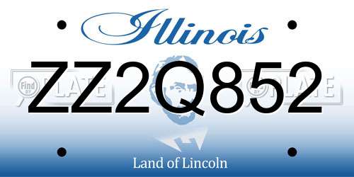 ZZ2Q852 Illinois License Plate
