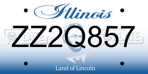 ZZ2Q857 Illinois License Plate