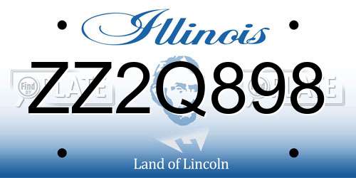 ZZ2Q898 Illinois License Plate