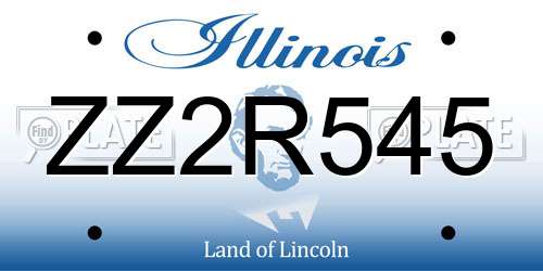 ZZ2R545 Illinois License Plate