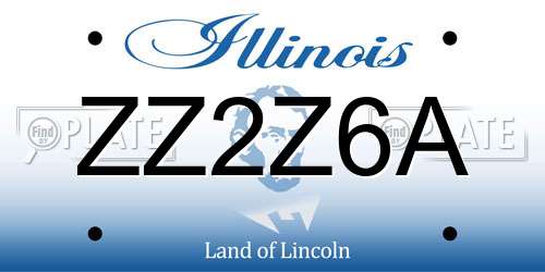 ZZ2Z6A Illinois License Plate