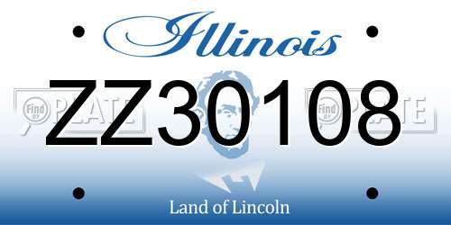 ZZ30108 Illinois License Plate