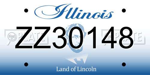 ZZ30148 Illinois License Plate