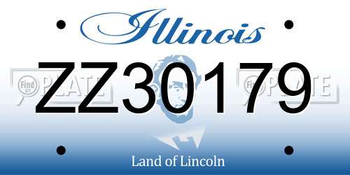 ZZ30179 Illinois License Plate