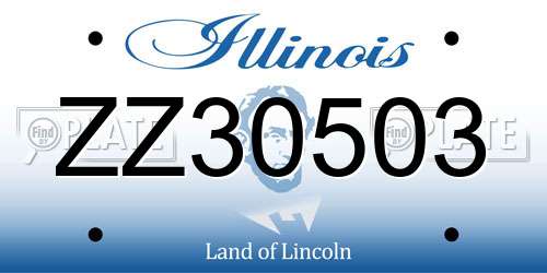 ZZ30503 Illinois License Plate