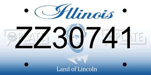 ZZ30741 Illinois License Plate