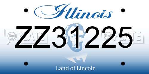ZZ31225 Illinois License Plate