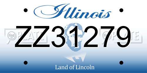 ZZ31279 Illinois License Plate