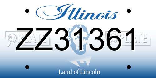 ZZ31361 Illinois License Plate