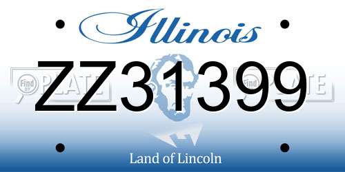 ZZ31399 Illinois License Plate