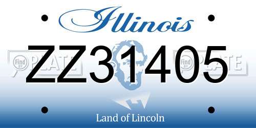 ZZ31405 Illinois License Plate