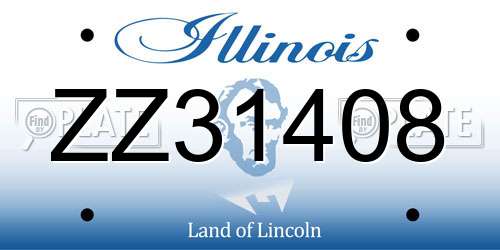 ZZ31408 Illinois License Plate