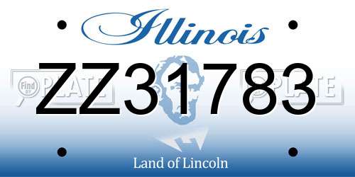 ZZ31783 Illinois License Plate