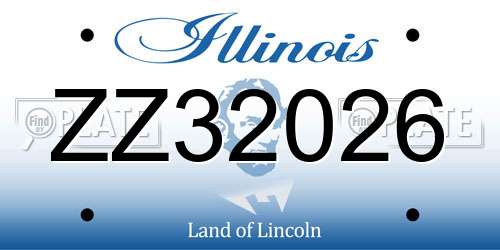 ZZ32026 Illinois License Plate