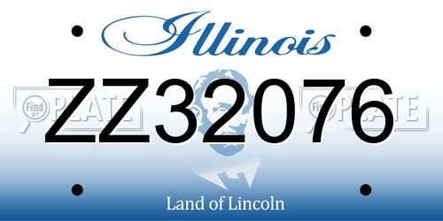 ZZ32076 Illinois License Plate