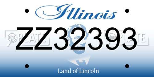 ZZ32393 Illinois License Plate