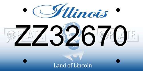 ZZ32670 Illinois License Plate