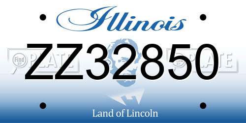 ZZ32850 Illinois License Plate