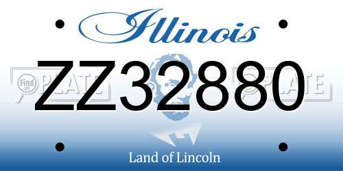 ZZ32880 Illinois License Plate
