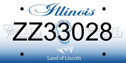 ZZ33028 Illinois License Plate