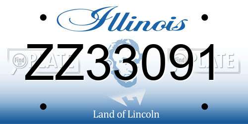 ZZ33091 Illinois License Plate