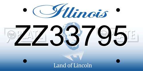 ZZ33795 Illinois License Plate